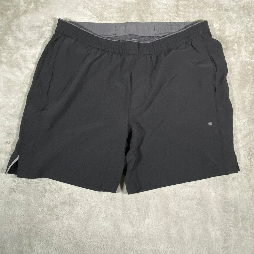 Mack Weldon Shorts Stealth Mens XL Black Polyester Spandex Active‎ Gym Running